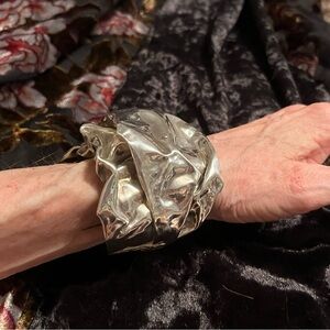 Brutalist Silver Cuff. Sterling w/Maker’s Mark. Insanely Bold and Wearable!! EUC